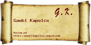 Gaebl Kapolcs névjegykártya
