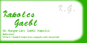 kapolcs gaebl business card